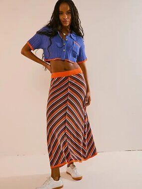 Free People Montego Sweater Skirt Set in Blue